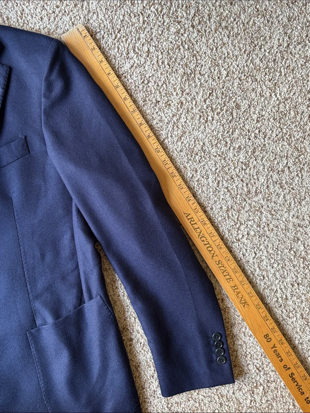 Gi Capri Napoli Navy Wool Hand Tailored Patch Pocket Blazer Eu 52 US 40 Slim